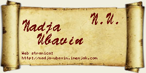 Nadja Ubavin vizit kartica